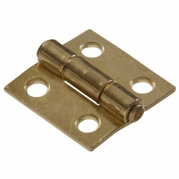 Hillman 1 in. Light Narrow Hinge Fixed PinBrass Plated 851730